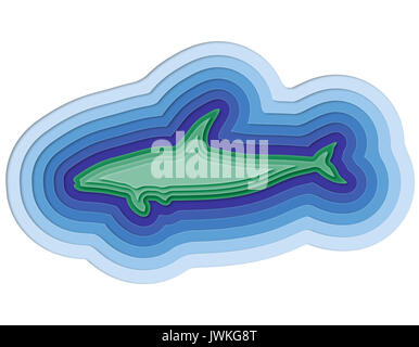 illustration of a layered fish in the sea Stock Photo