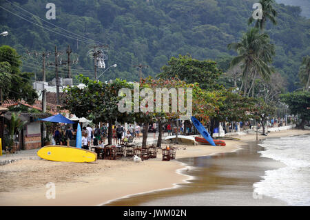 Beach at Villa do Abraao on Ilha Grande in the State of Rio de Janeiro, Brazil Stock Photo