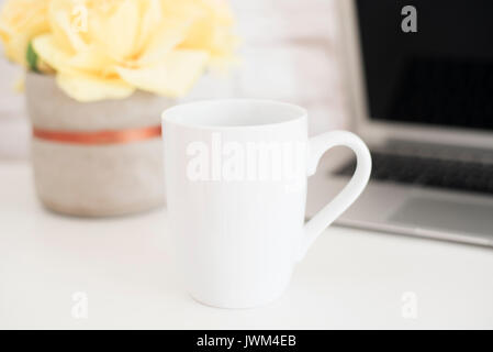Mug Mockup. Coffee Cup Template. Coffee Mug Printing Design Template. White Mug Mockup. Blank Mug. Styled Stock Product Image. Styled Stock Photograph Stock Photo