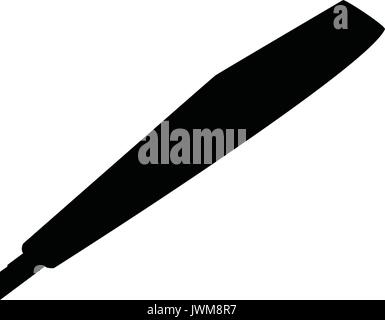A black and white silhouette of a box cutter Stock Vector