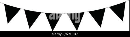 A black and white silhouette of triangular bunting Stock Vector