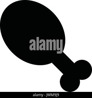 A black and white silhouette of a chicken drumstick Stock Vector