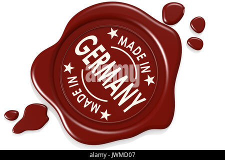 Label seal of made in Germany isolated on white background, 3D rendering Stock Photo