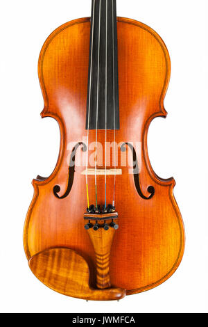 A beautiful fine violin on white surface Stock Photo