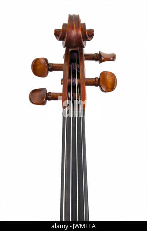 A beautiful fine violin on white surface Stock Photo