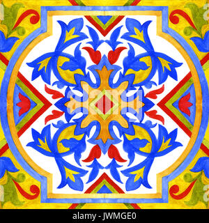 Portuguese azulejo tiles. Gorgeous seamless patterns. For bathroom pottery, scrapbooking wallpaper cases for smartphones, web background, print surfac Stock Photo