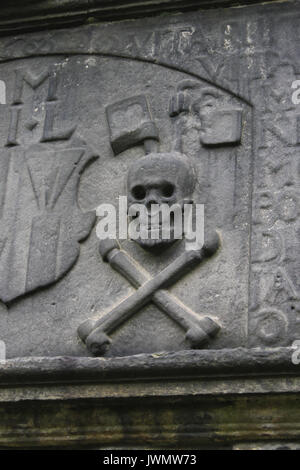 headstones in greyfriiars kirkyard edinburgh scotland Stock Photo