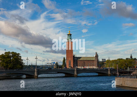 Gamlastan and Town Hall. Stockholm Old Town, Sweden Stock Photo