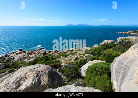 Scenic coastline viewed from the Horseshoe Bay lookout, Bowen, Queensland, QLD, Australia Stock Photo