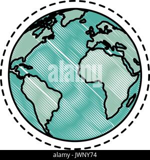 earth planet icon over white background vector illustration Stock Vector