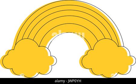 rainbow and clouds icon over white background vector illustration Stock ...
