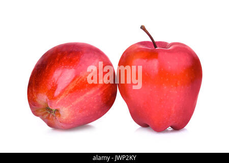 two fresh red apples isolated on white background Stock Photo