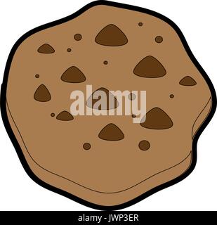 chocolate chips cookie icon over white background vector illustration Stock Vector