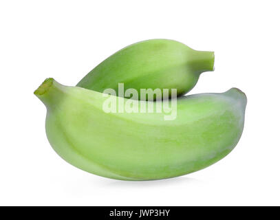 green raw cultivated banana isolated on white background Stock Photo