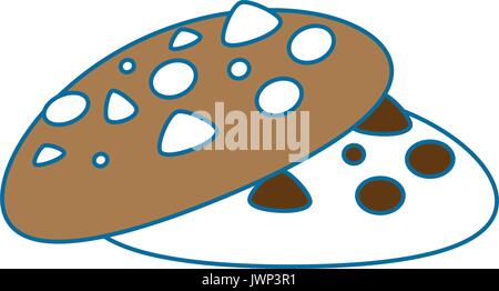 chocolate chips cookie icon over white background vector illustration Stock Vector