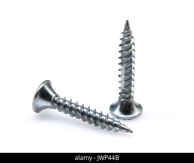 two screws isolated on white background Stock Photo