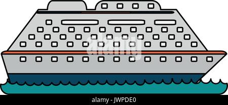 cruise ship sideview icon image  Stock Vector