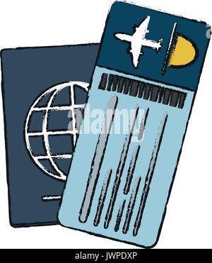 passport with boarding pass icon image Stock Vector Image & Art - Alamy