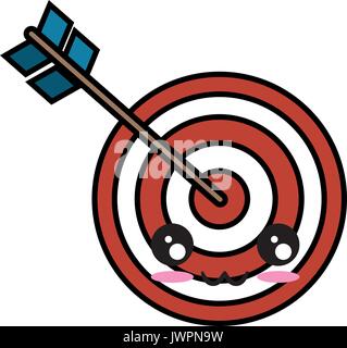 kawaii bow and arrow icon over white background vector illustration Stock Vector