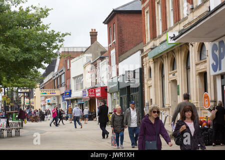 Fareham, a small market town in Hampshire. The photo shows the pedestrianised West Street, the town's main shopping road. Stock Photo