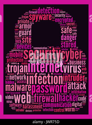 Security internet wordcloud text concept Stock Photo