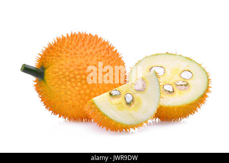 Baby Jackfruit,Gac fruit with slice isolated on white background Stock Photo