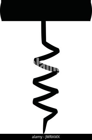 A black and white silhouette of a corkscrew Stock Vector