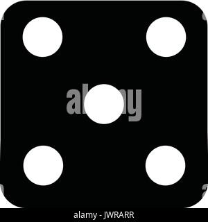A black and white silhouette of dice face - one Stock Vector Image ...