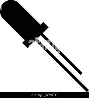 A black and white silhouette of a diode Stock Vector