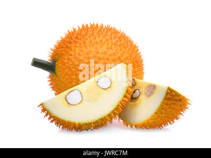 Baby Jackfruit,Gac fruit with slice isolated on white background Stock Photo