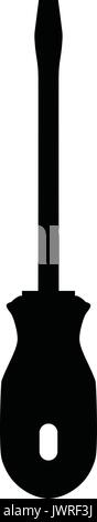 A black and white silhouette of a flathead screwdriver Stock Vector