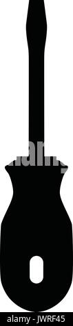 A black and white silhouette of a flathead screwdriver Stock Vector
