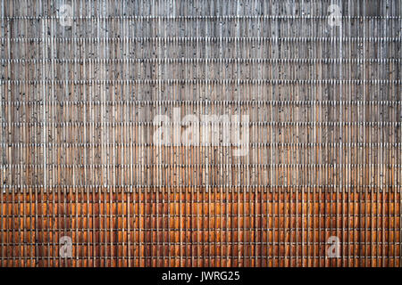 Wooden wall cladding, theatre, Oloron-Sainte-Marie, France. Stock Photo