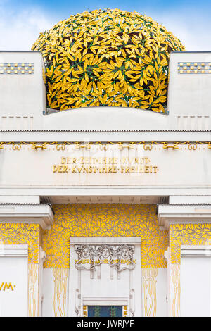 Secession Building Vienna, view of the historic gold laurel leaved dome of the art nouveau style Secession Building in Vienna, Austria. Stock Photo