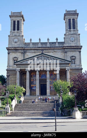 The church of St Vincent-de-Paul, Paris, France, in Greek Neo-classical style, Stock Photo