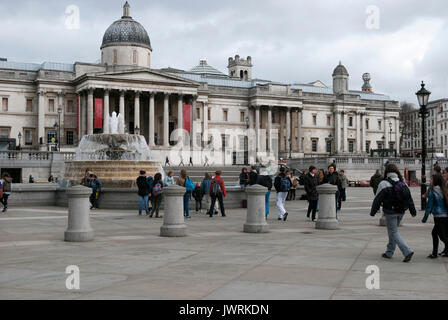London England, The National Gallery, Art Museum, Trafalgar Square, The City of Westminster, Tourist Attraction, Historical 18th Century Building Stock Photo