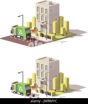 Vector low poly building icon Stock Vector