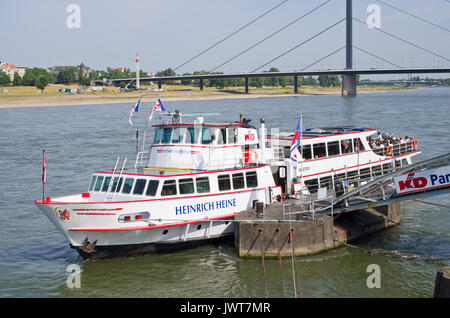 Heinrich Heine Tourist cruise boat River trips Dusseldorf Rhine Germany Stock Photo