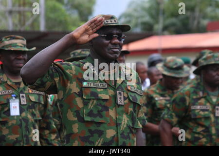 Nigerian army operation in Niger Delta Stock Photo