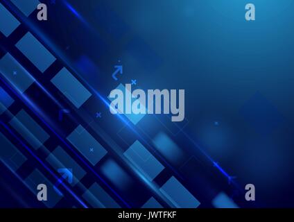 Abstract rectangles motion technology digital concept background Stock Vector