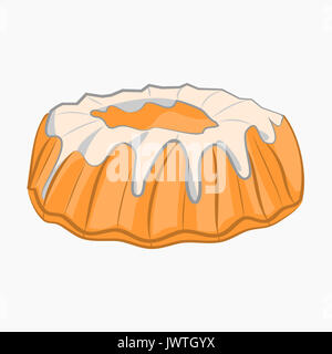 Donut cartoon icon isolated on white background. Stock Photo