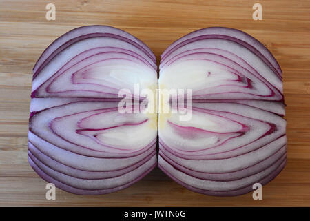 Red onion, cut in half Stock Photo