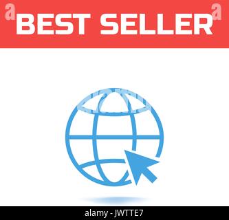 Internet icon. Go to web Icon isolated on whitebackground. Internet symbol for your web site design or logo or user interface. Vector illustration Stock Vector