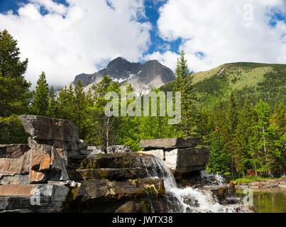 Beautiful Mount Kidd From the Grounds of Kananaskis Lodge in Wild Alberta Canada Stock Photo