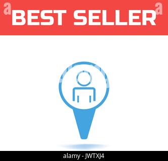 man on pin icon. The Symbol for your web site design or logo or user interface Stock Vector