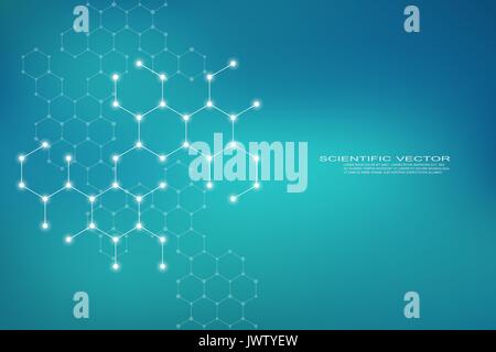 Hexagonal structure molecule dna of neurons system, genetic and ...