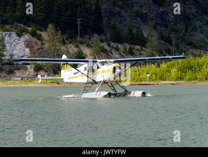 DeHavilland Canada DHC-2 Beaver Seaplane Taxiing After a Flight on Green Lake Whistler British Columbia Canada Stock Photo