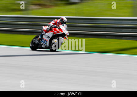 Spielberg, Austria. 13th Aug, 2017.  4Andrea DOVIZIOSO during MotoGP World Championship race at Red Bull Ring in Austria. Credit: Petr Toman/Alamy Live News Stock Photo