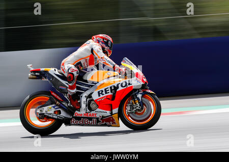 Spielberg, Austria. 13th Aug, 2017.  93 Marc MARQUEZ during MotoGP World Championship race at Red Bull Ring in Austria. Credit: Petr Toman/Alamy Live News Stock Photo