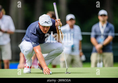 Charlotte, NC., USA. 13th August, 2017. Golfer Bryson Dechambeau during the PGA Championship on Sunday August 13, 2017 at Quail Hollow in Charlotte, NC. Jacob Kupferman/CSM/Alamy Live News Stock Photo